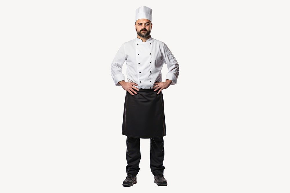 Adult chef white background freshness. 