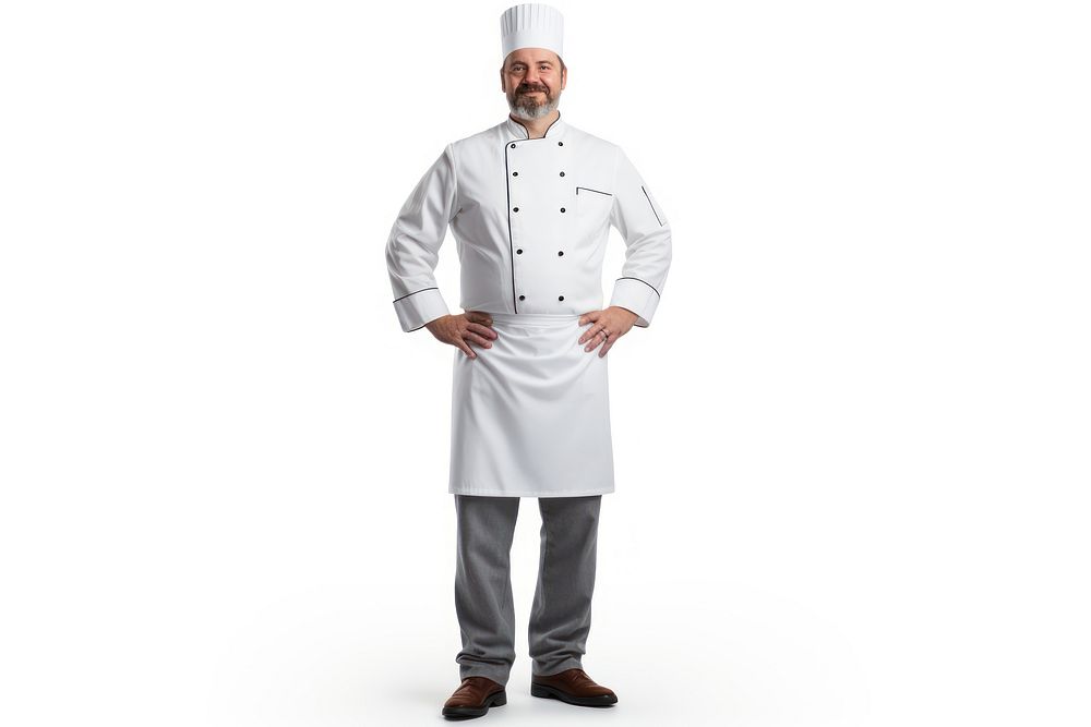 Adult chef white background protection. AI generated Image by rawpixel.