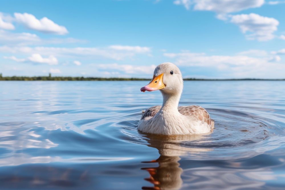 Duck outdoors animal nature. AI generated Image by rawpixel.