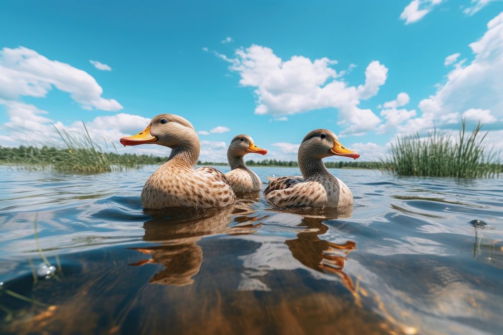 Duck animal bird lake. AI generated Image by rawpixel.