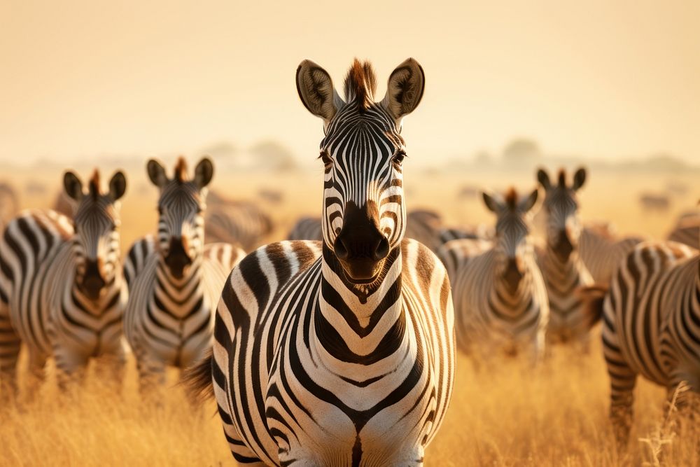 Zebra wildlife outdoors savanna. AI generated Image by rawpixel.