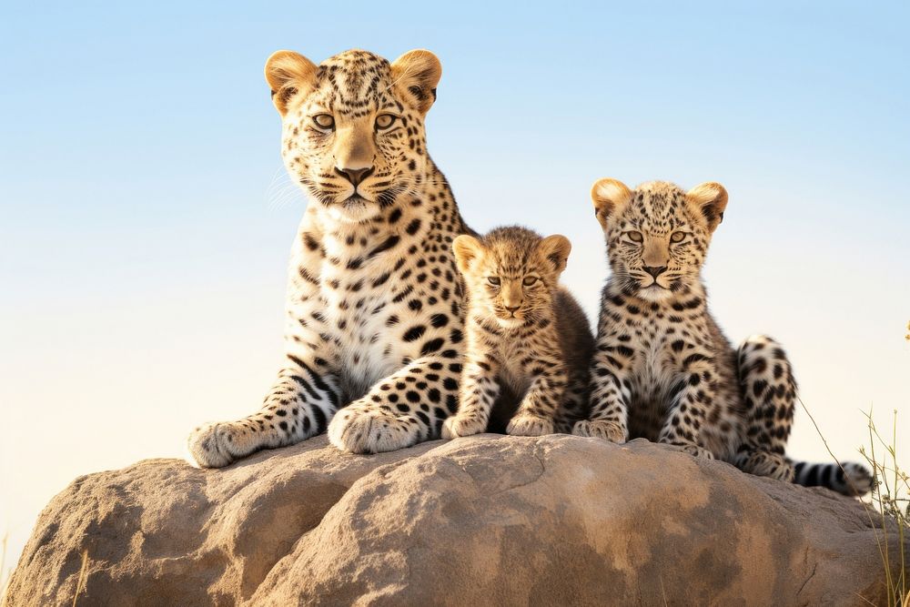 Leopard wildlife cheetah savanna. AI generated Image by rawpixel.