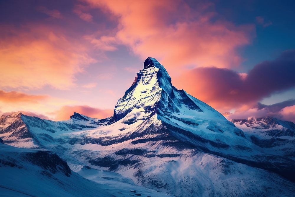 Sky landscape mountain outdoors. AI generated Image by rawpixel.