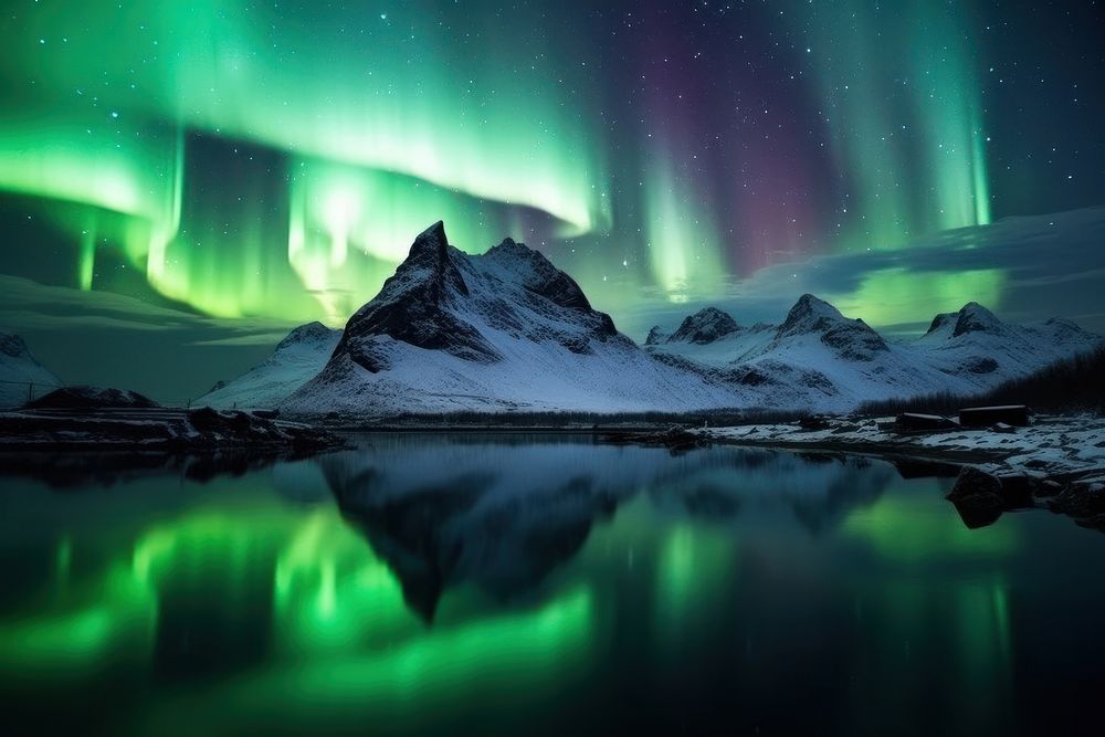 Nature outdoors aurora night. AI generated Image by rawpixel.