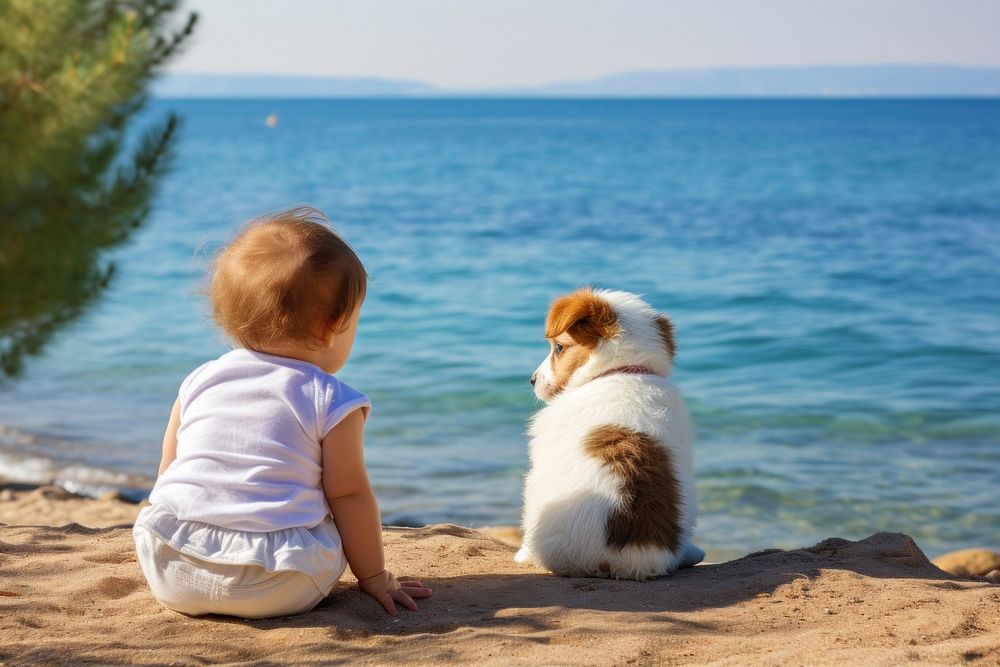 Baby sea outdoors portrait. AI generated Image by rawpixel.