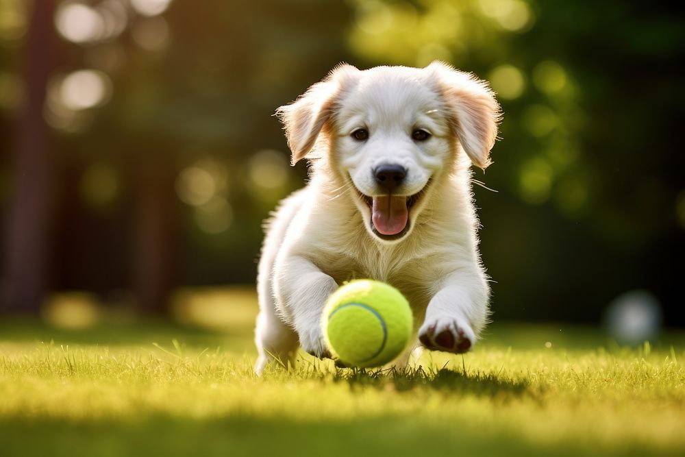Animal tennis puppy ball. AI generated Image by rawpixel.