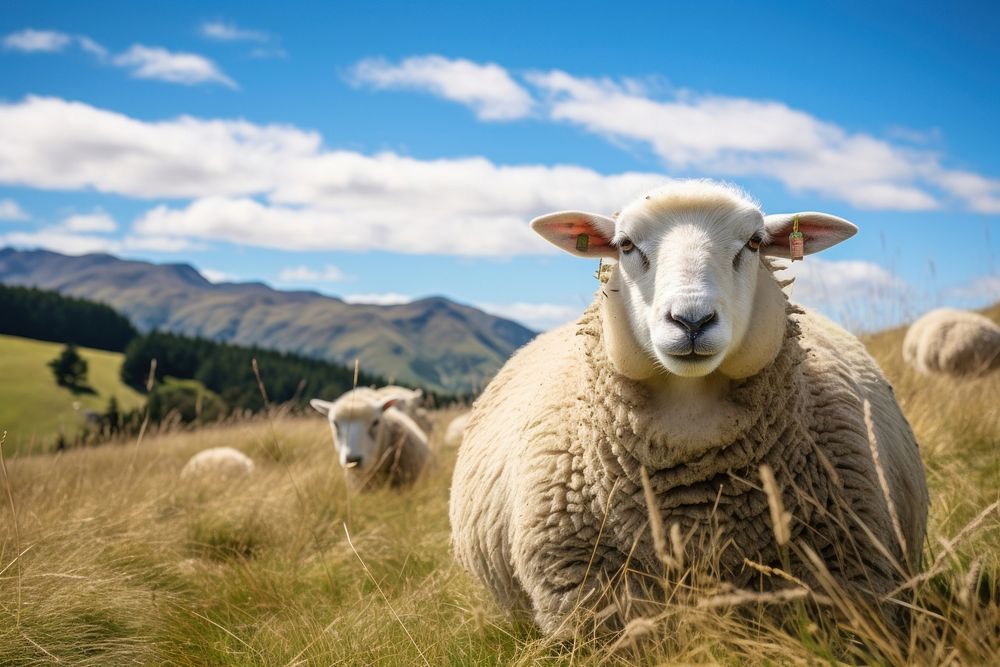 Sheep grassland livestock outdoors. 