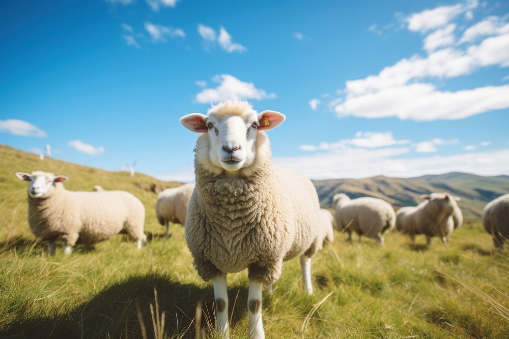 Sheep livestock grassland outdoors. AI generated Image by rawpixel.