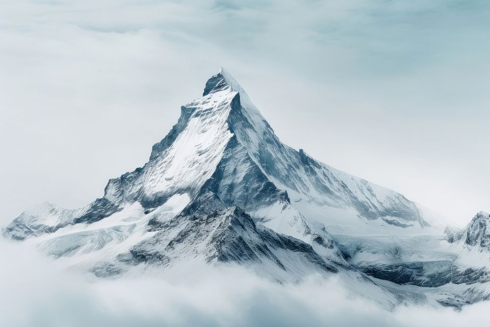 Mountain outdoors nature snow. AI generated Image by rawpixel.