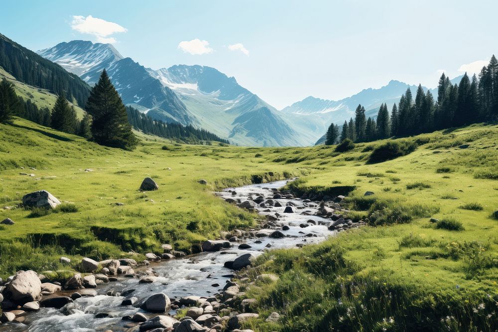 Mountain wilderness landscape panoramic. 