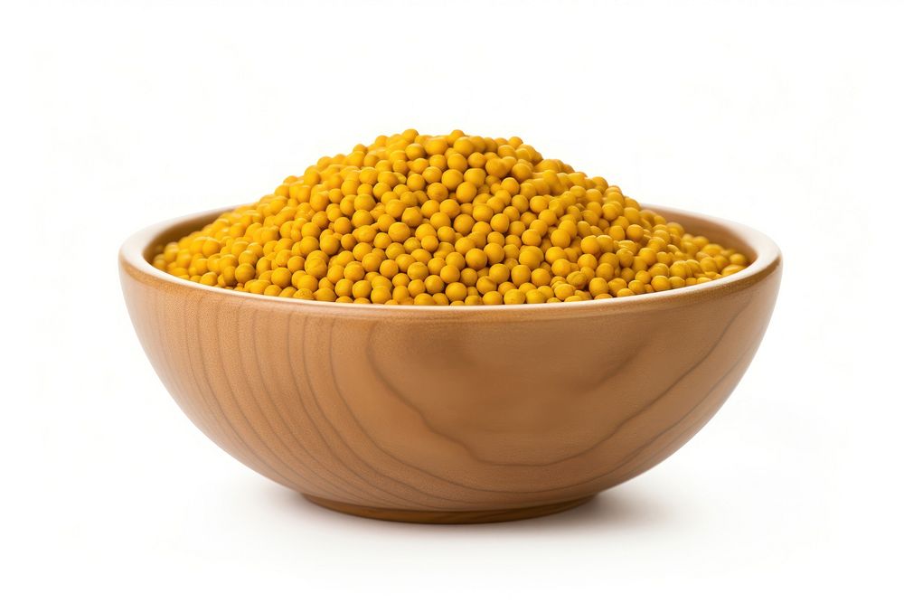 Mustard seeds bowl food white background. AI generated Image by rawpixel.