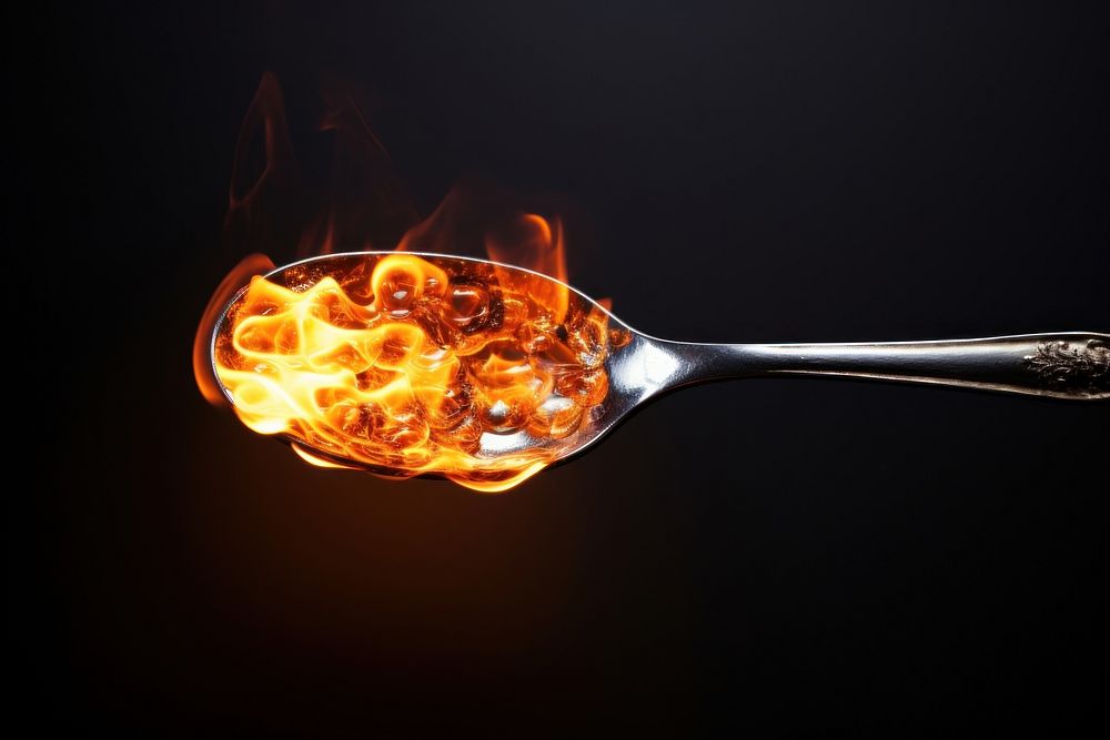Spoon burning fire refreshment. AI generated Image by rawpixel.