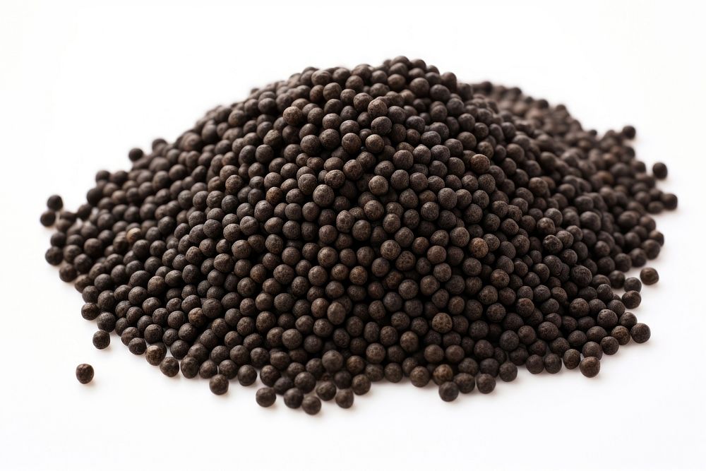 Organic black mustard seeds backgrounds food white background. AI generated Image by rawpixel.