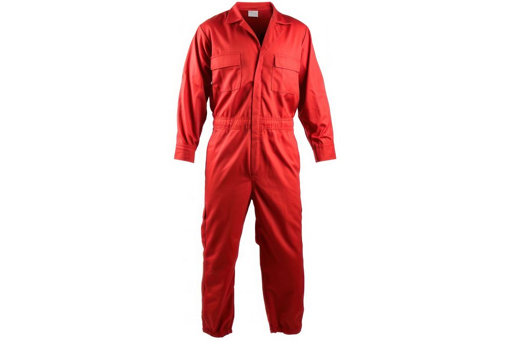 Jumpsuit white background firefighter protection. AI generated Image by rawpixel.