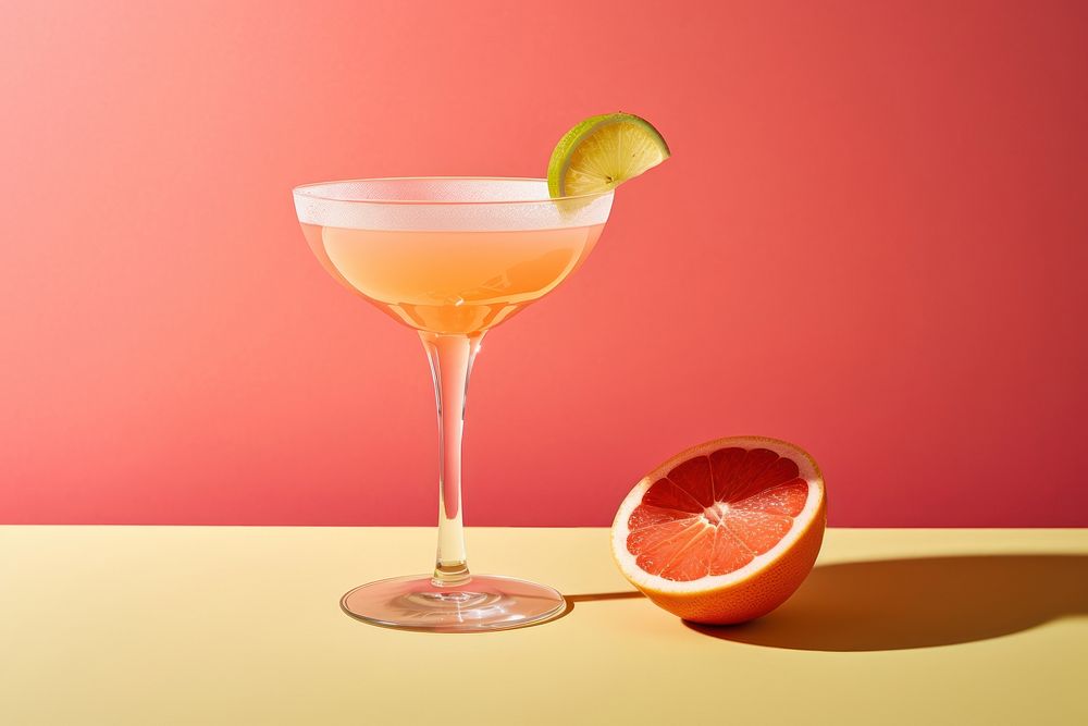 Cocktail grapefruit drink glass. AI generated Image by rawpixel.
