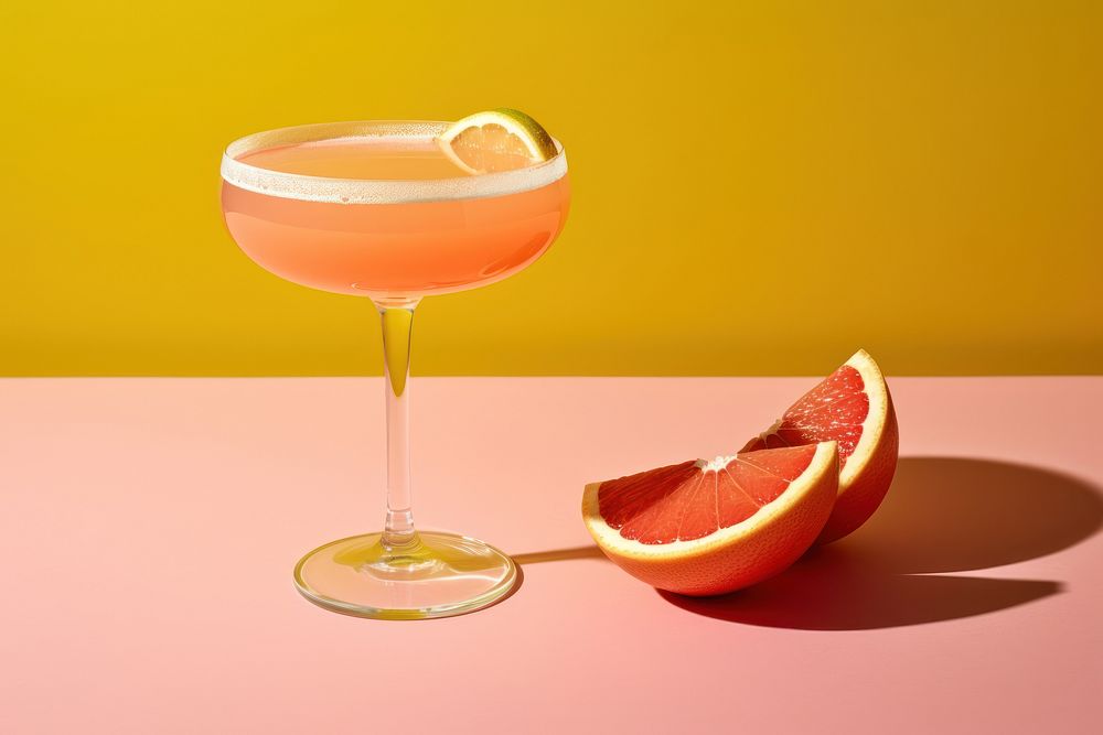 Cocktail grapefruit drink glass. 