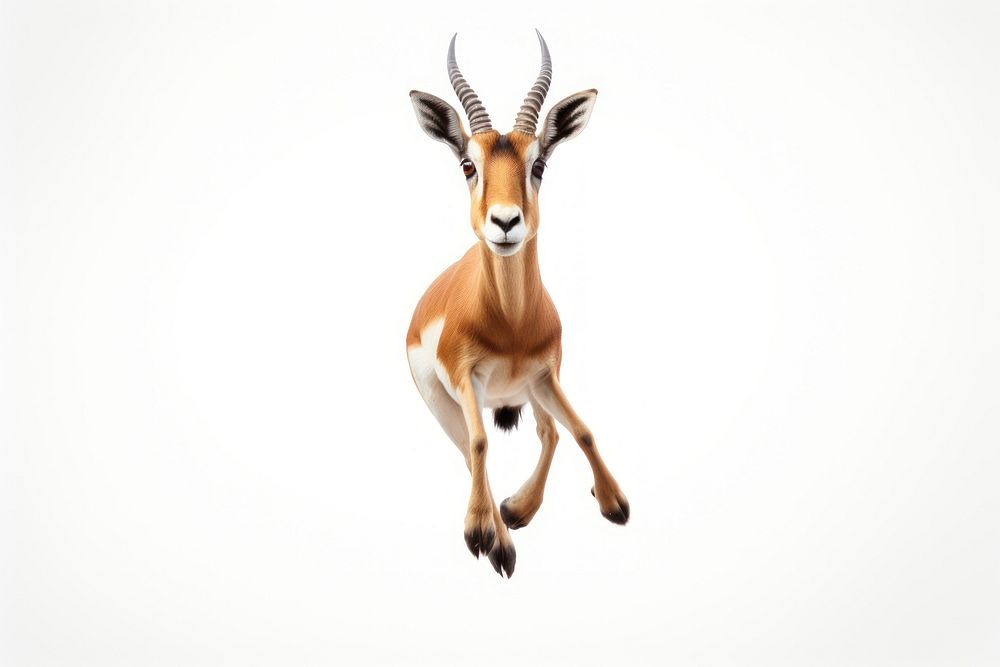Springbok wildlife jumping animal. AI generated Image by rawpixel.