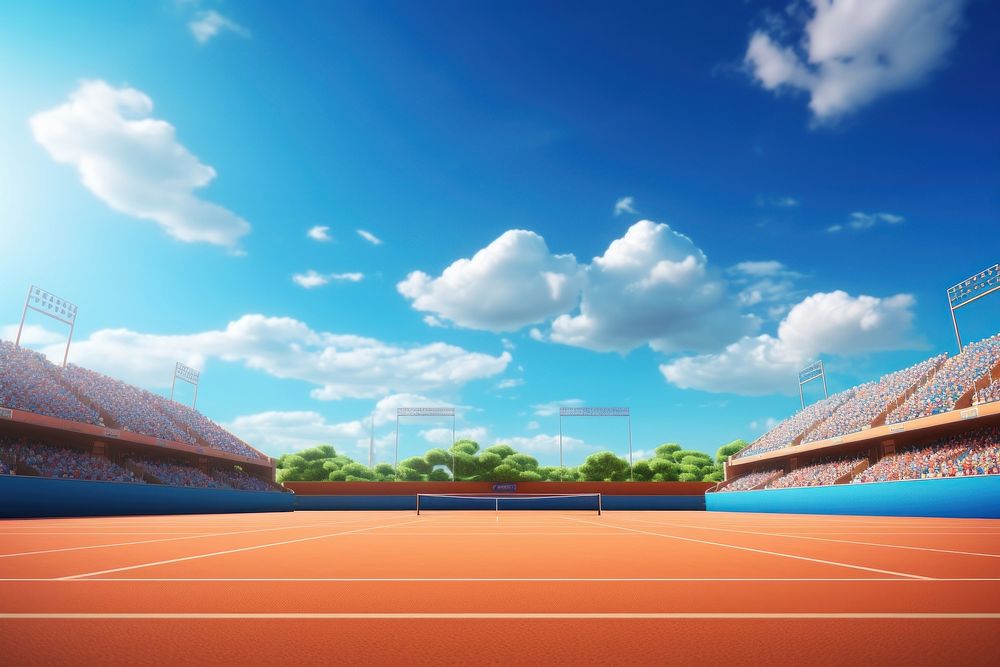 Sports outdoors stadium tennis. AI generated Image by rawpixel.