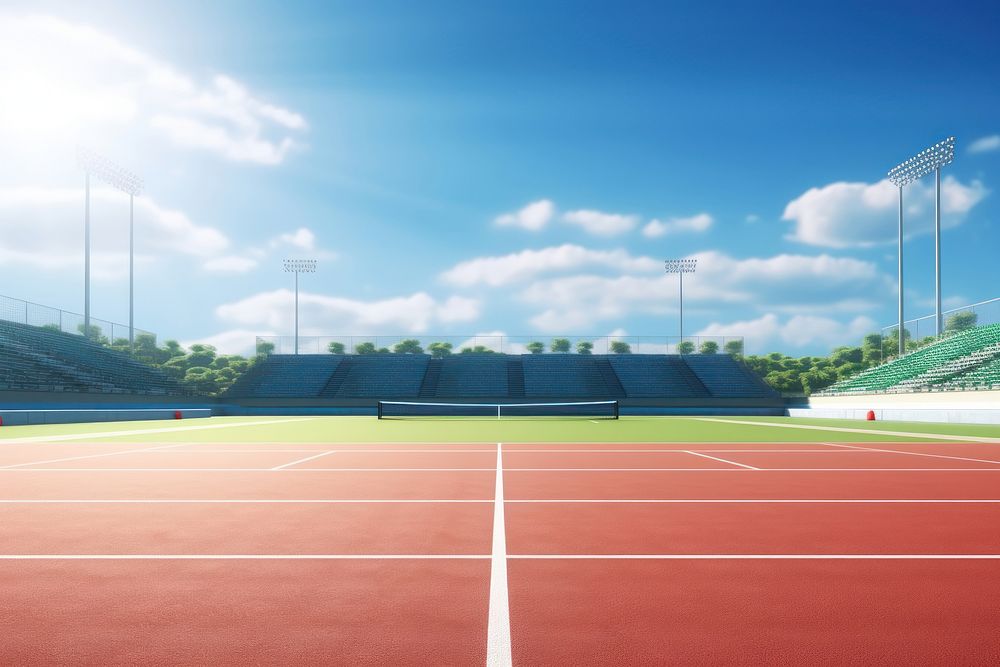 Sports tennis outdoors stadium. AI generated Image by rawpixel.