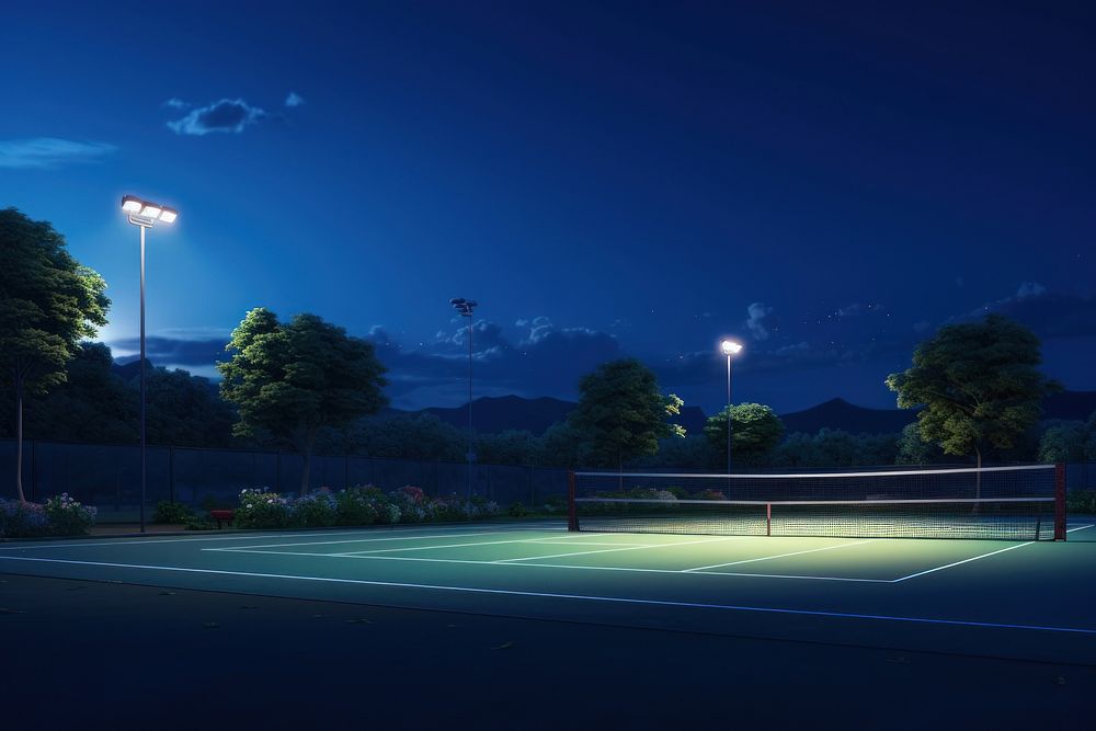 Tennis sports outdoors lighting. 