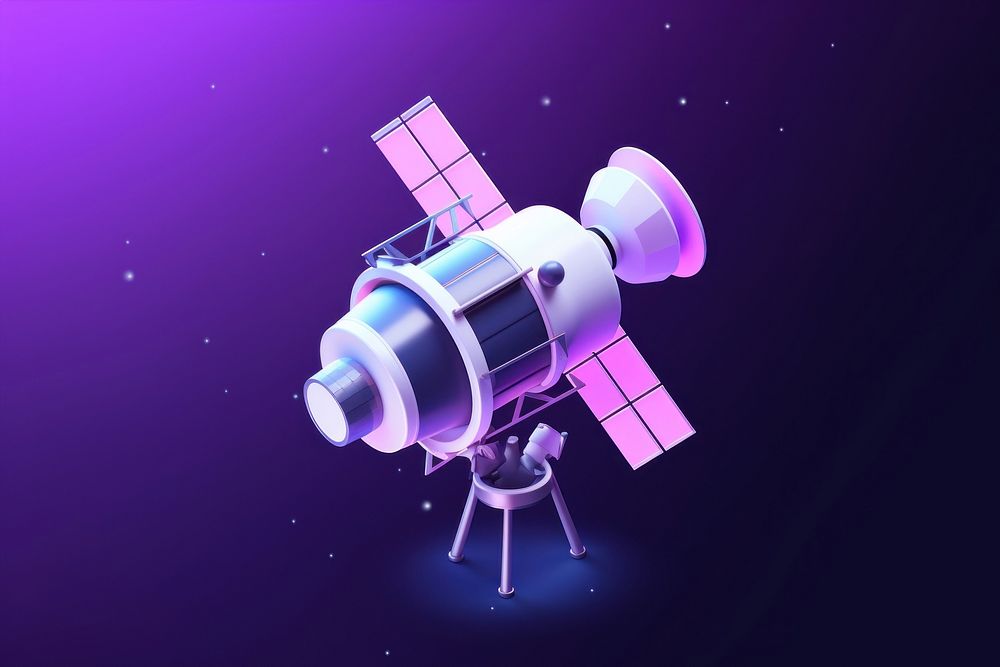 Satellite space astronomy purple. AI generated Image by rawpixel.