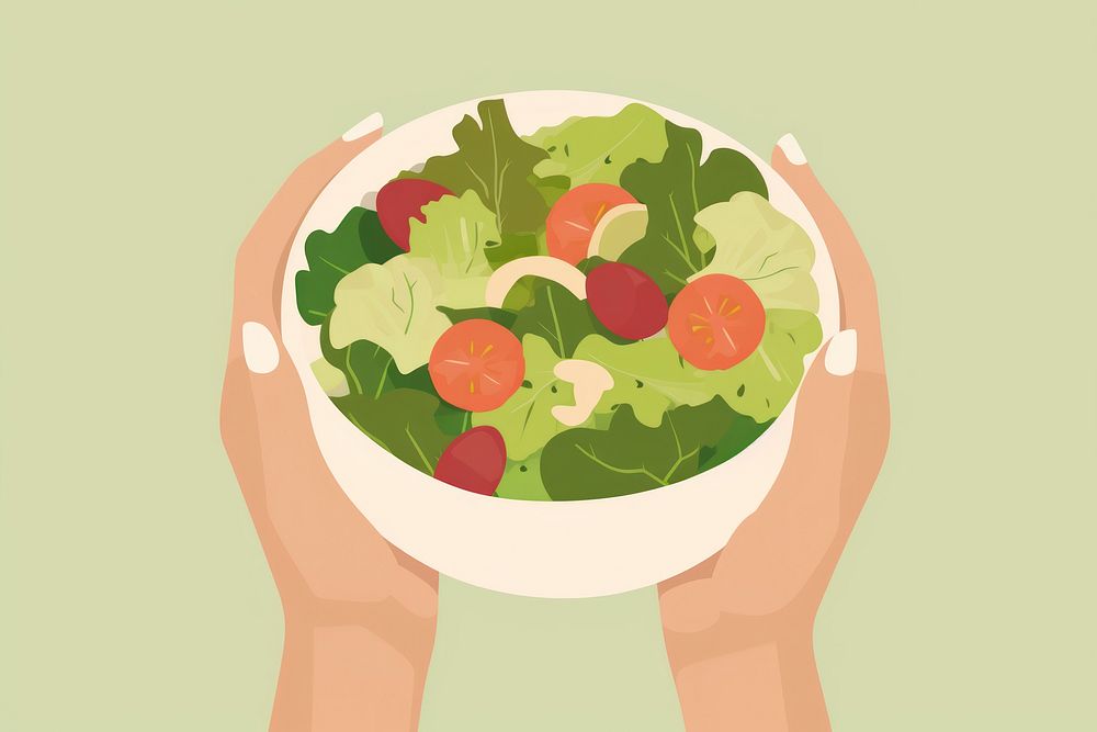 Bowl vegetable holding salad. AI generated Image by rawpixel.