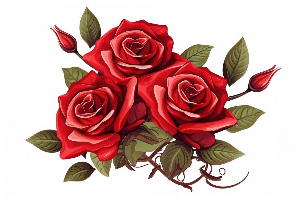 Rose flower plant red. AI generated Image by rawpixel.