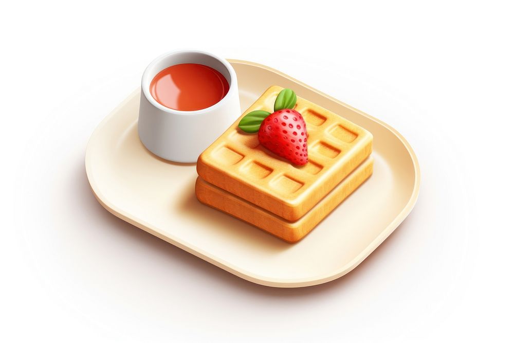 Brunch ketchup waffle berry. AI generated Image by rawpixel.