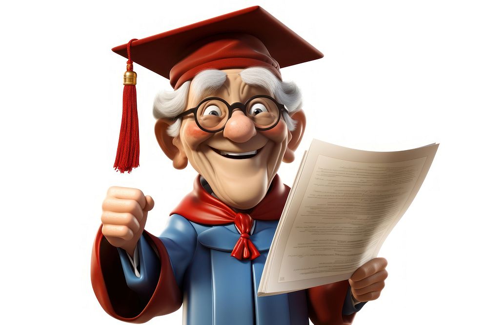 Graduation holding glasses diploma. AI generated Image by rawpixel.