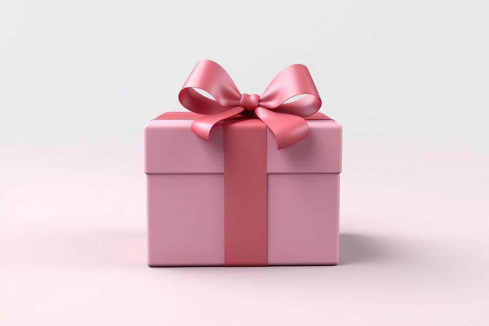 Gift box ribbon white background. AI generated Image by rawpixel.