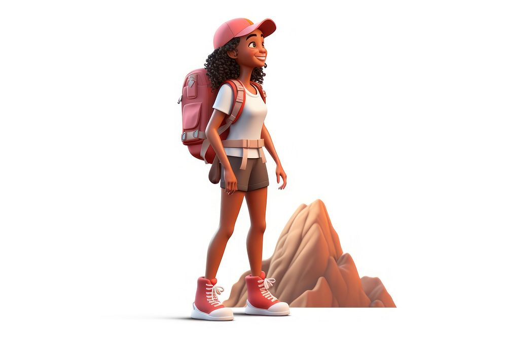 Backpack cartoon white background backpacking. AI generated Image by rawpixel.