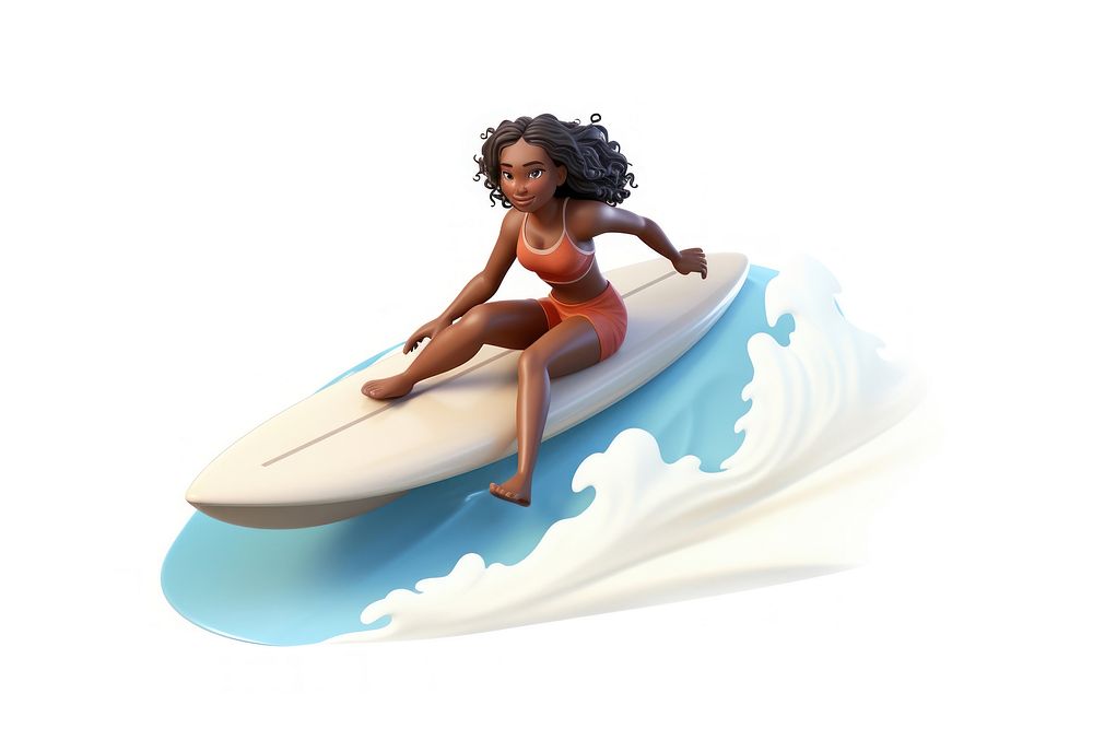 Sea surfing cartoon sports. AI generated Image by rawpixel.