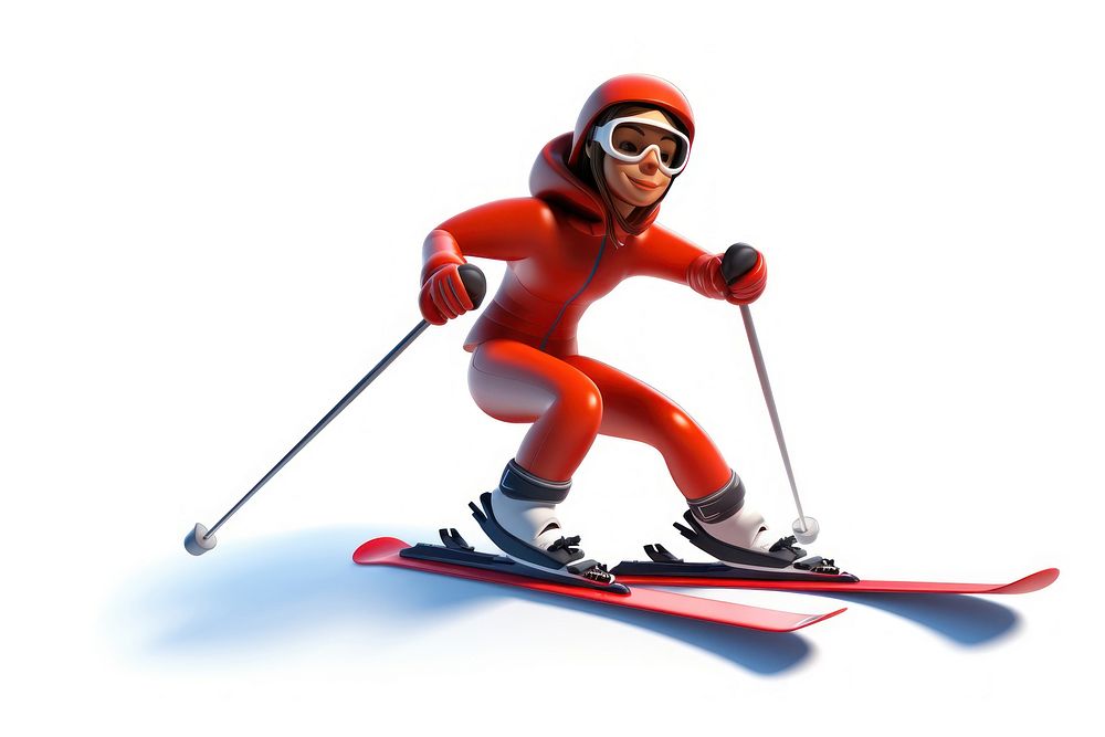 Recreation cartoon sports skiing. AI generated Image by rawpixel.