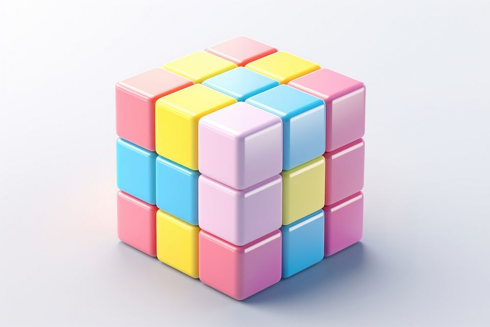 Toy white background rubik's cube pattern. AI generated Image by rawpixel.
