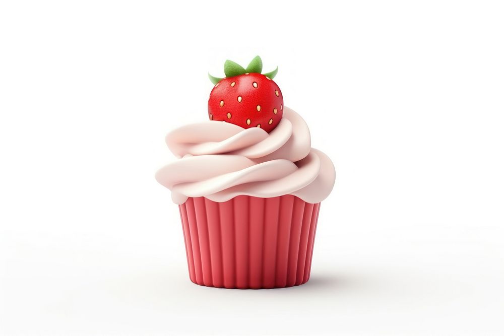 Strawberry cupcake dessert fruit. AI generated Image by rawpixel.