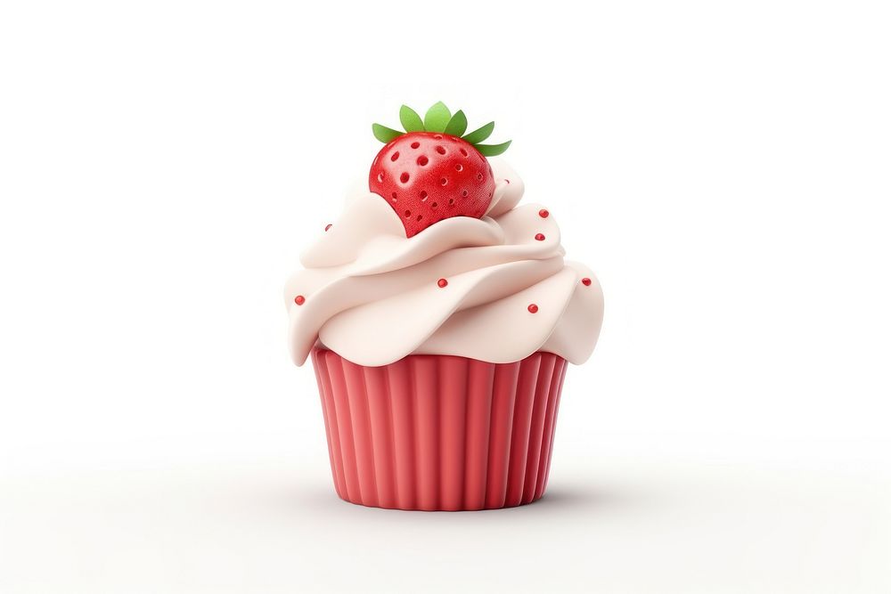Strawberry cupcake dessert fruit. AI generated Image by rawpixel.