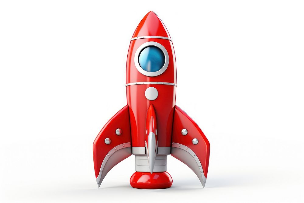 Rocket aircraft vehicle white background. AI generated Image by rawpixel.