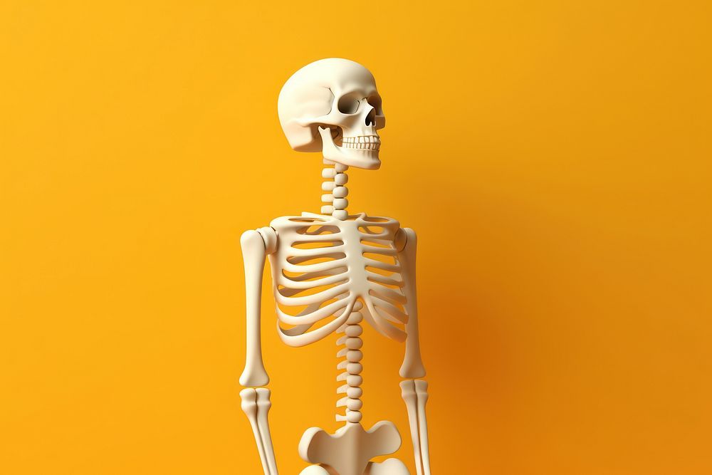 Skeleton representation anatomy yellow. 