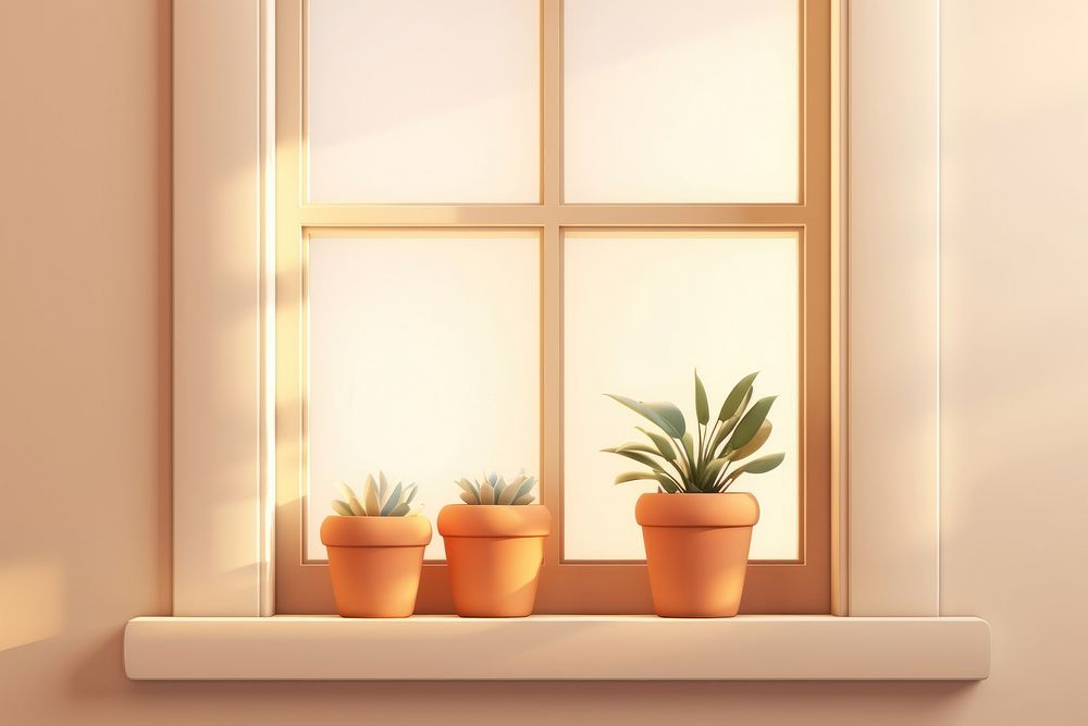 Window plant windowsill light. AI generated Image by rawpixel.