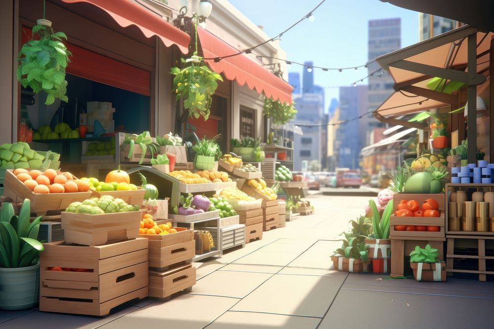 Market plant city food. AI generated Image by rawpixel.