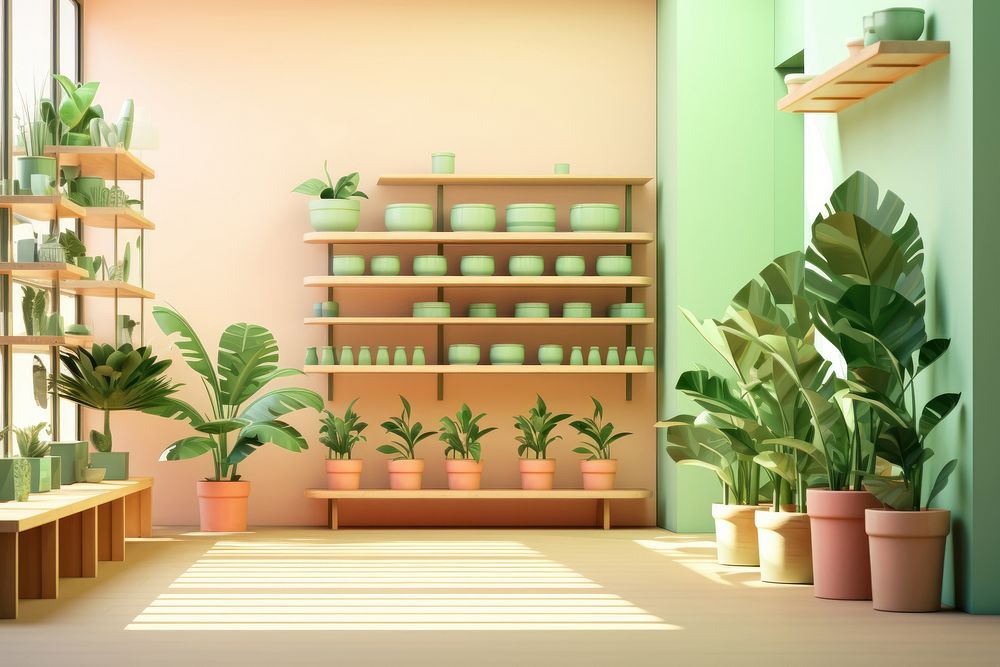 Plant architecture shop houseplant. AI generated Image by rawpixel.