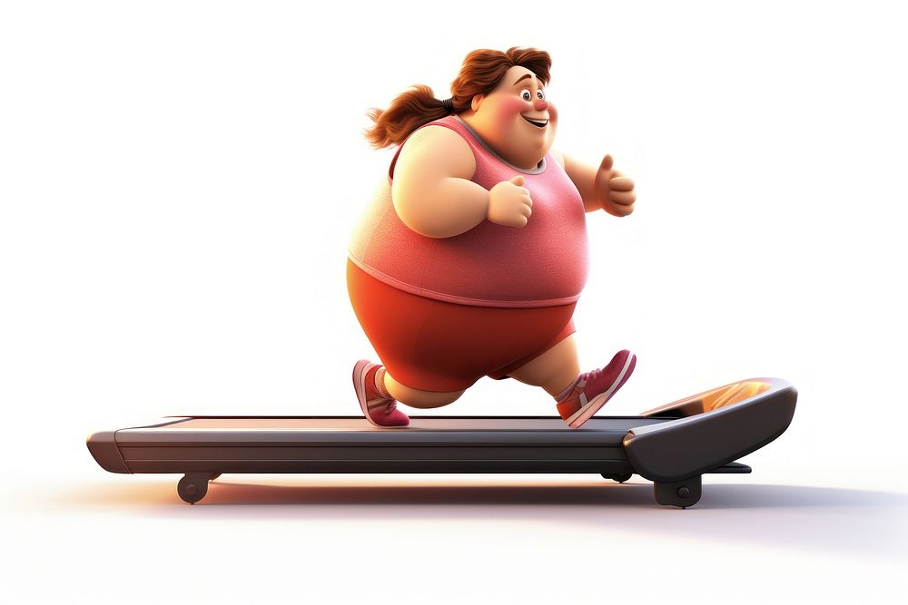 Treadmill cartoon female adult. AI generated Image by rawpixel.