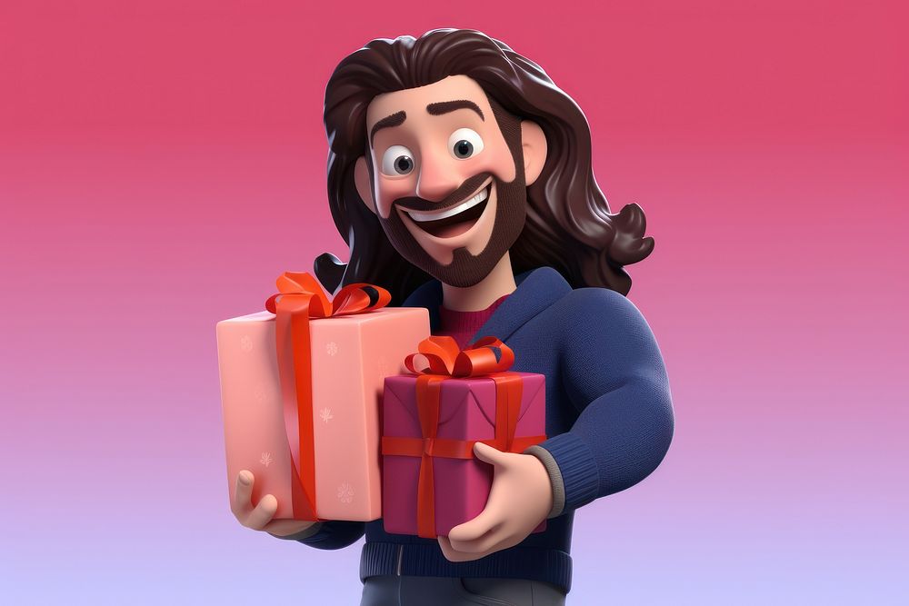 Holding cartoon gift celebration. AI generated Image by rawpixel.