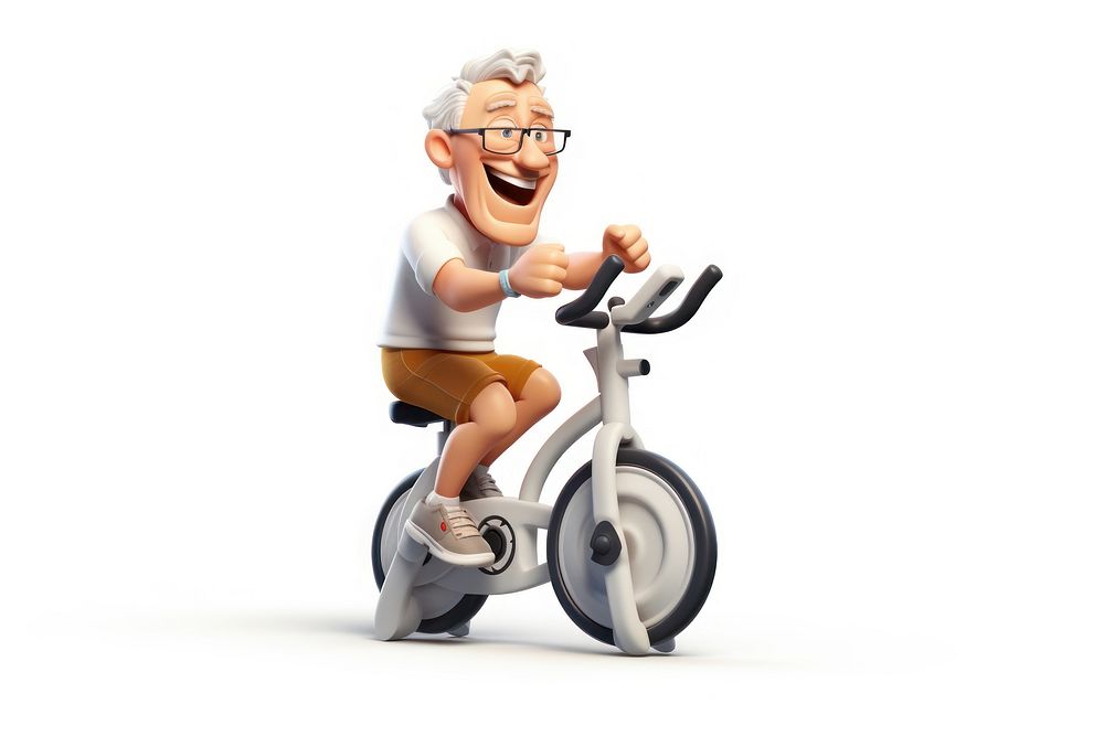 Exercise bicycle vehicle cartoon. AI generated Image by rawpixel.