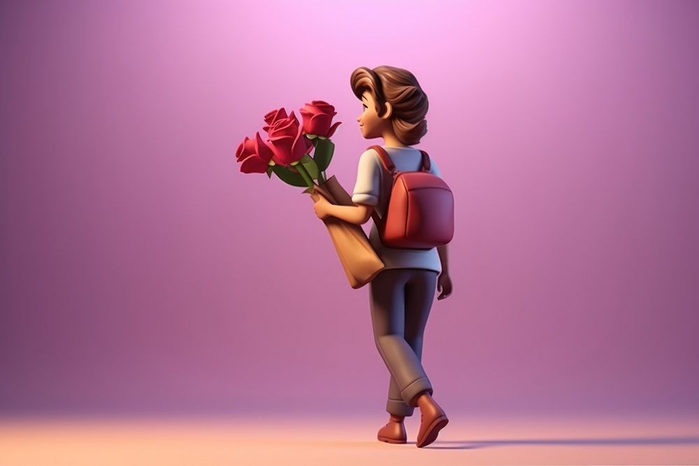 Cartoon rose flower adult. AI generated Image by rawpixel.