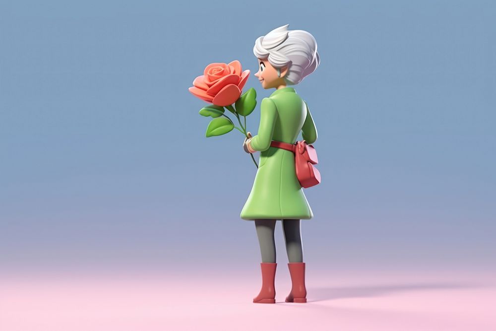 Cartoon rose toy representation. AI generated Image by rawpixel.