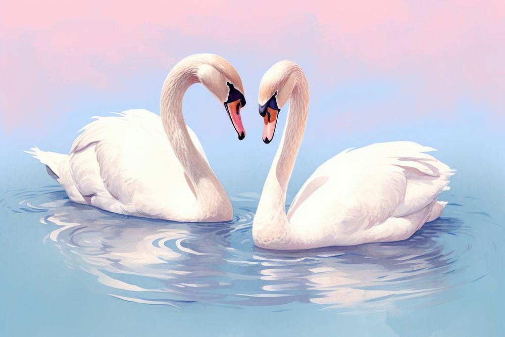 Swan animal bird flamingo. AI generated Image by rawpixel.
