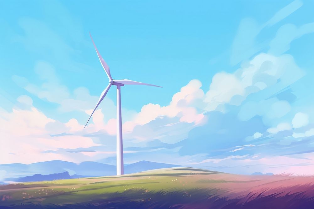 Turbine windmill outdoors machine. AI generated Image by rawpixel.