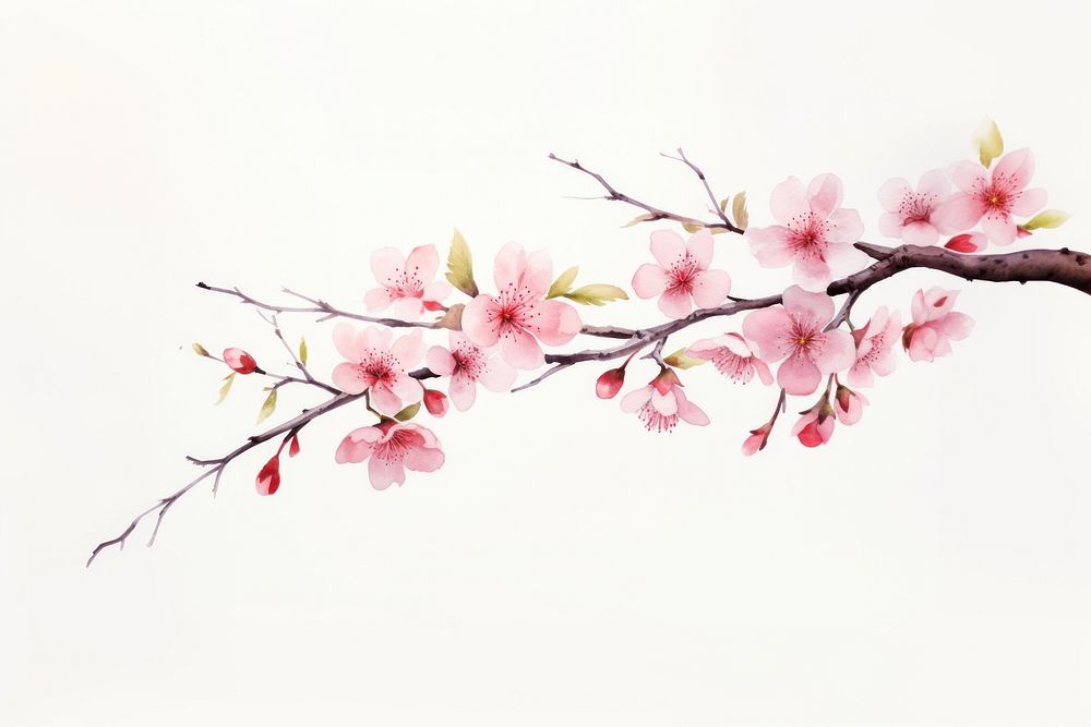 Blossom branch flower cherry. AI generated Image by rawpixel.