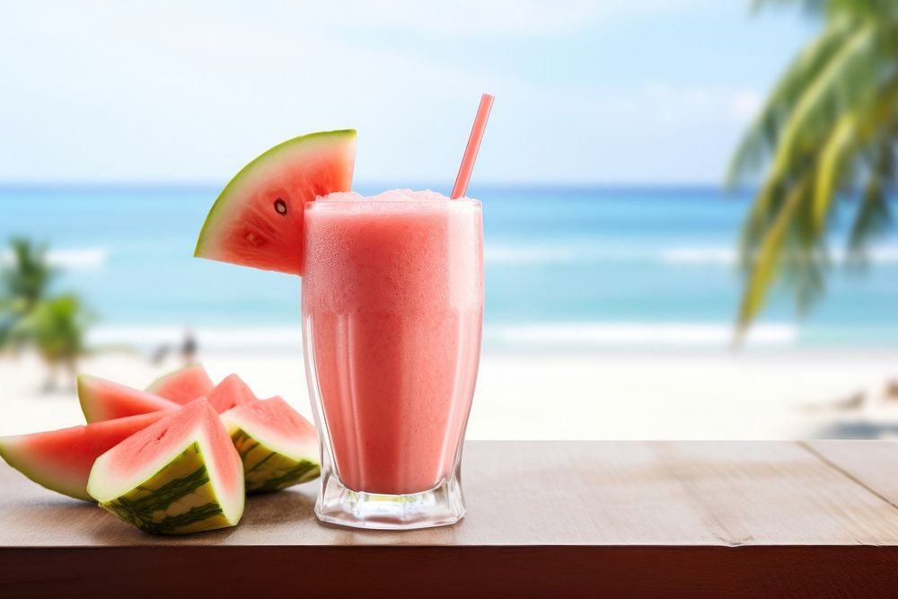 Smoothie watermelon fruit juice. AI generated Image by rawpixel.